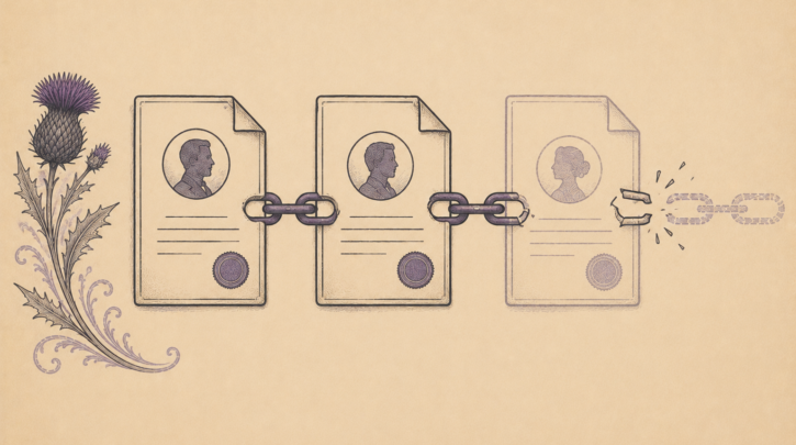 Illustration of the one-generation rule in British citizenship by descent