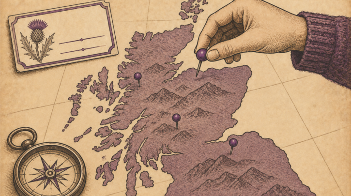 Illustration of researching a Scottish surname's geographic origin