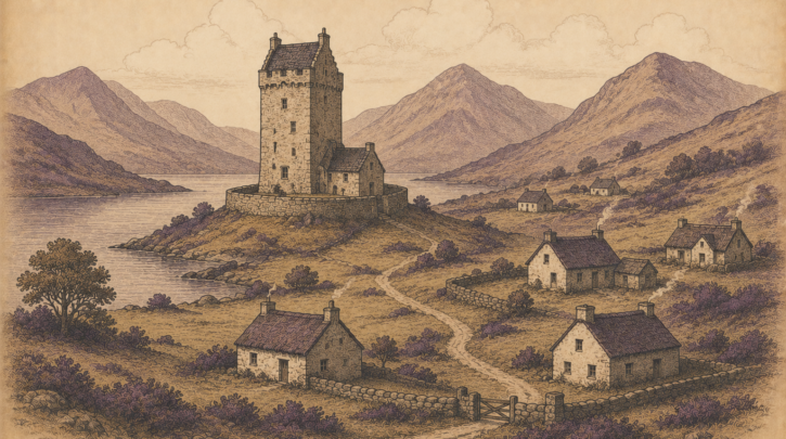 Illustration of a Highland clan chief's territory and tenant lands