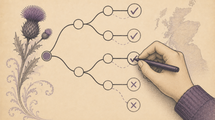 Illustration of a British citizenship by descent eligibility self-check